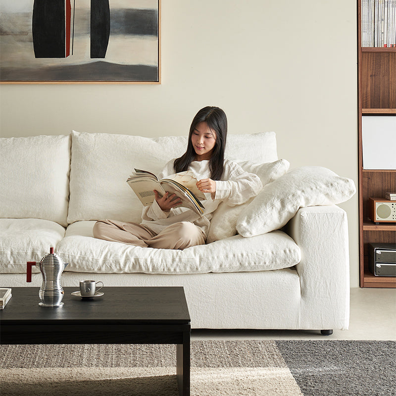 Mobilious-Lunara Dew-Retted Linen Fabric Washable Sofa