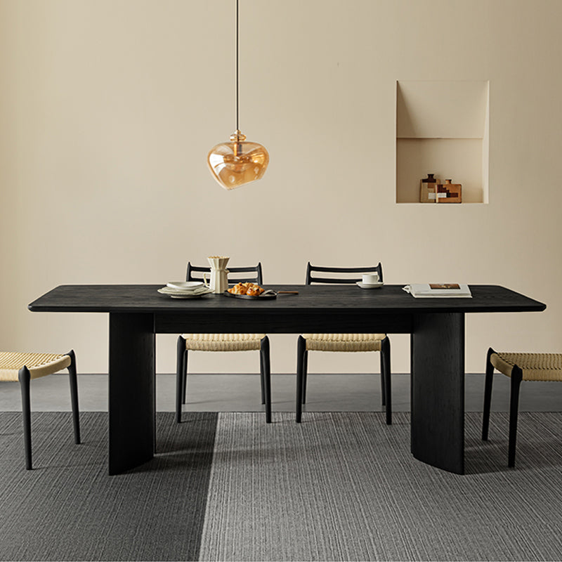 Fjeld Solid Wood Black Dining Table