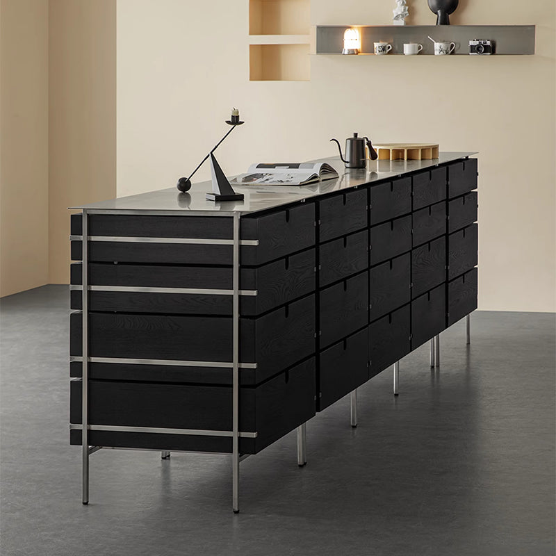 Alveo Solid Wood Black Storage Dresser