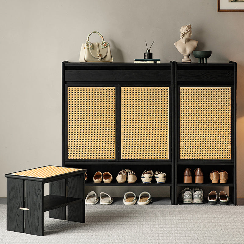 Rattanéa Solid Wood Rattan Shoe Cabinet