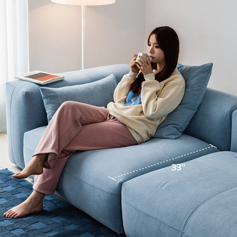 Mobilious -Glaciera Fabric Washable Blue Sofa