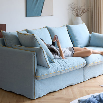Mobilious-Bluoro Slipcovered Blue Skirted Sofa
