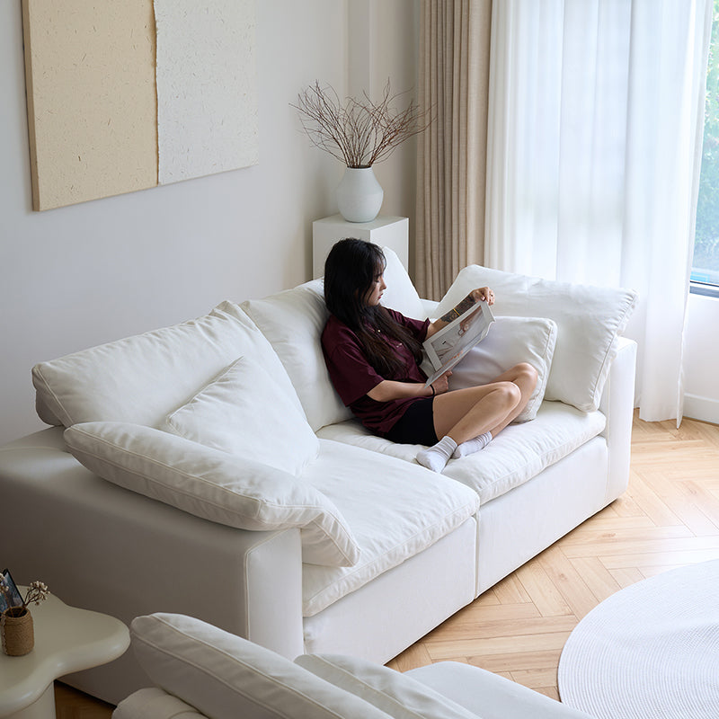Mobilious-Nuvola Denim Slipcovered White Cloud Couch