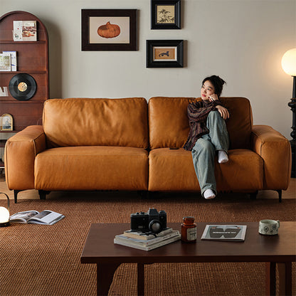 Hygge Genuine Leather Power Reclining Straight Sofa