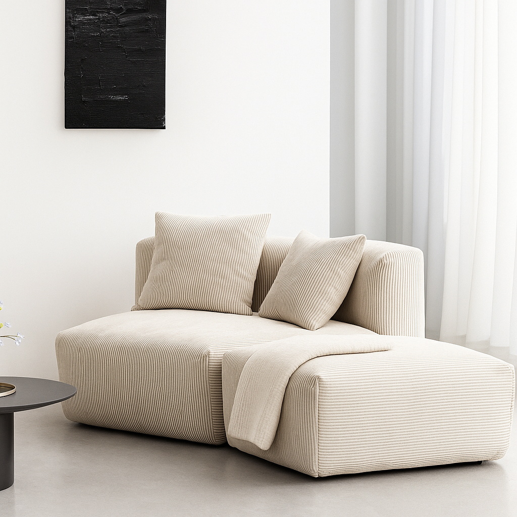Mobilious-Velvra Corduroy Deep Seat Modular Sofa