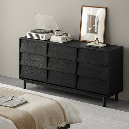 Nero Doma Solid Wood Black Modern Dresser