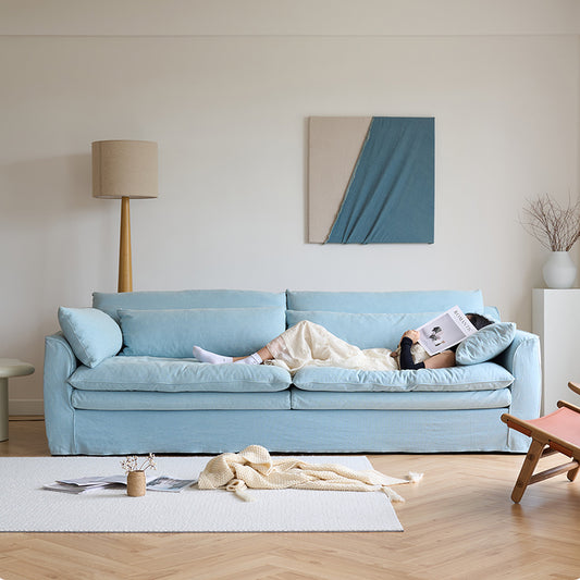 Mobilious-Fiorello Denim Slipcovered Sofa
