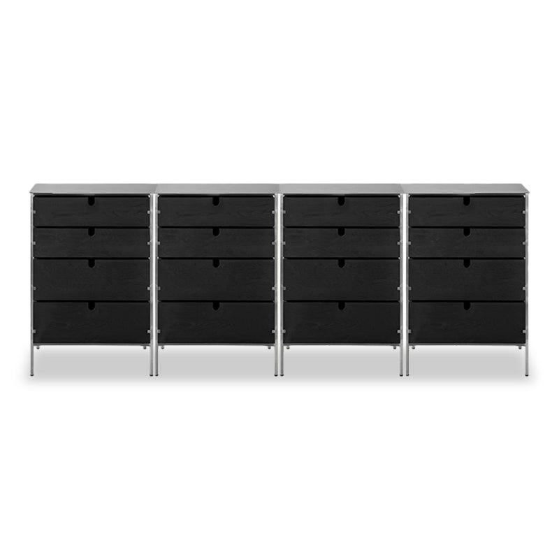 Alveo Solid Wood Black Storage Dresser