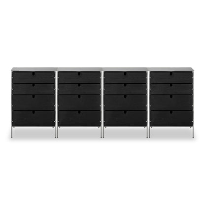 Alveo Solid Wood Black Storage Dresser