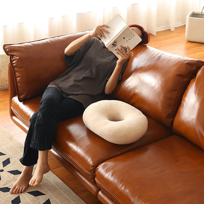 Calvía Genuine Leather Retro Straight Sofa