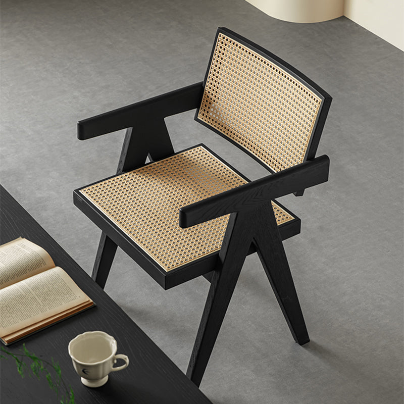 Aruna Solid Wood Modern Rattan Armchair