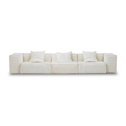 Mobilious-Armonia White Linen Fabric Washable Sofa