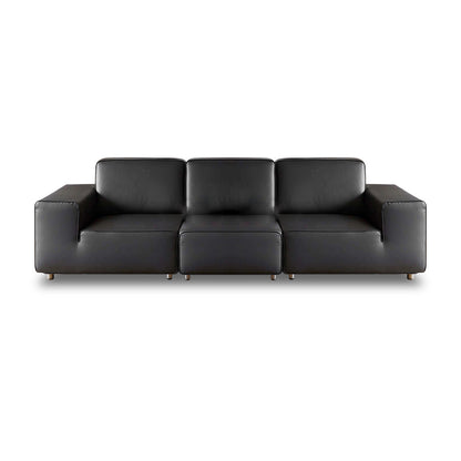 Mobilious-Vittore Top Grain Leather Black Sofa