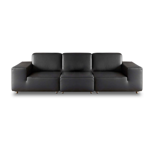 Mobilious-Vittore Top Grain Leather Black Sofa