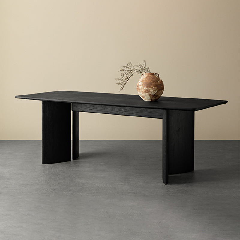 Fjeld Solid Wood Black Dining Table
