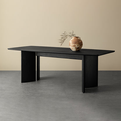 Fjeld Solid Wood Black Dining Table
