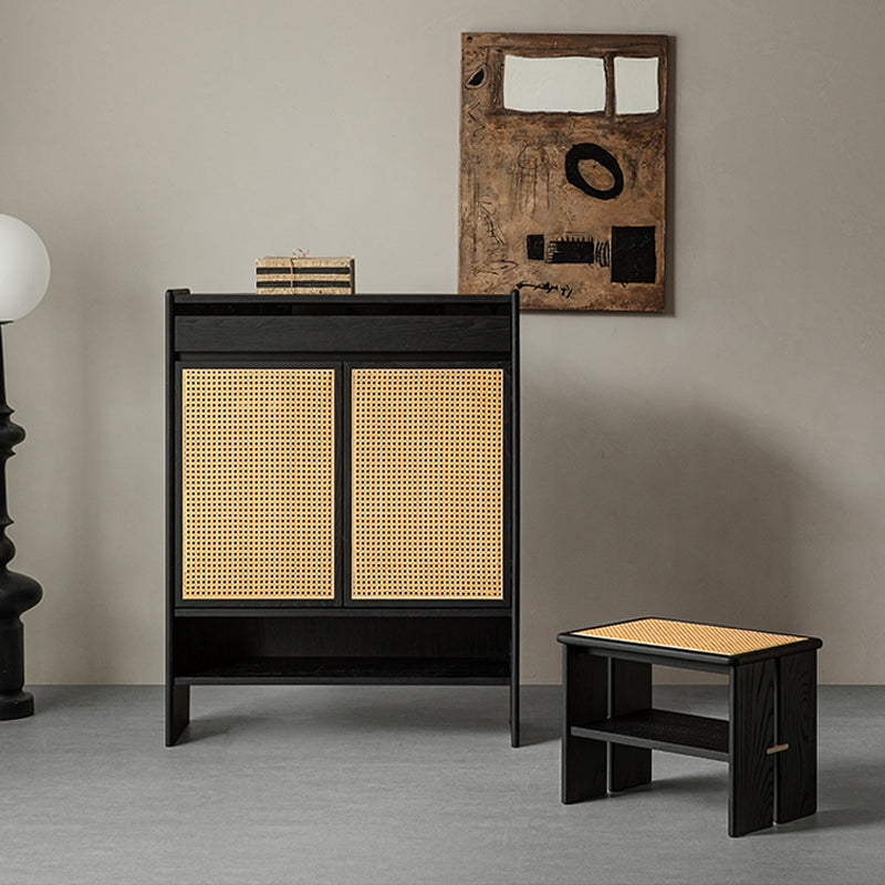 Rattanéa Solid Wood Rattan Shoe Cabinet