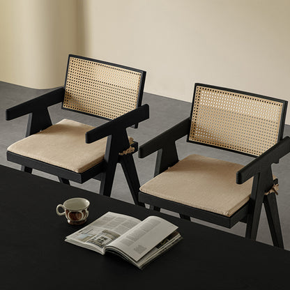 Aruna Solid Wood Modern Rattan Armchair