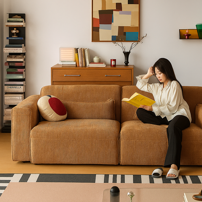 Mobilious-Kuruna Corduroy Retro Japanese Fabric Sofa