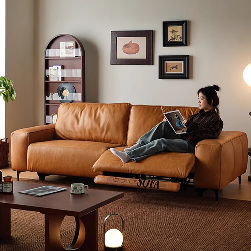 Hygge Genuine Leather Power Reclining Straight Sofa