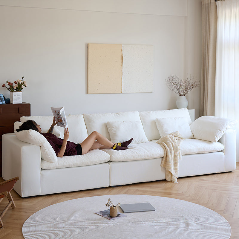 Mobilious-Nuvola Denim Slipcovered White Cloud Couch