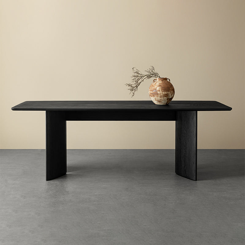 Fjeld Solid Wood Black Dining Table