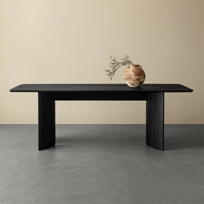 Fjeld Solid Wood Black Dining Table