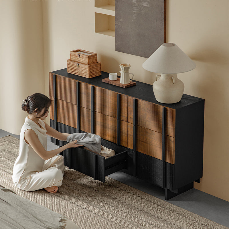 Yusa Solid Wood Black Wabi Dresser
