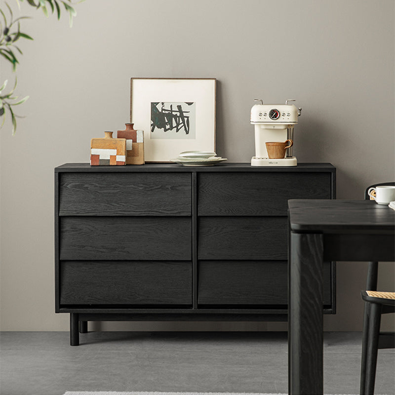 Nero Doma Solid Wood Black Modern Dresser