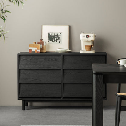Nero Doma Solid Wood Black Modern Dresser