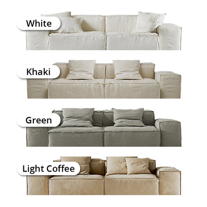 Mobilious-Armonia White Linen Fabric Washable Sofa