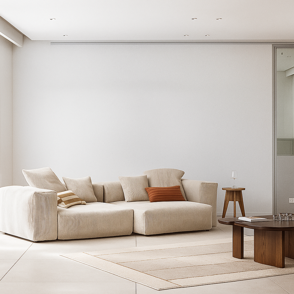 Mobilious-Velvra Corduroy Deep Seat Modular Sectional