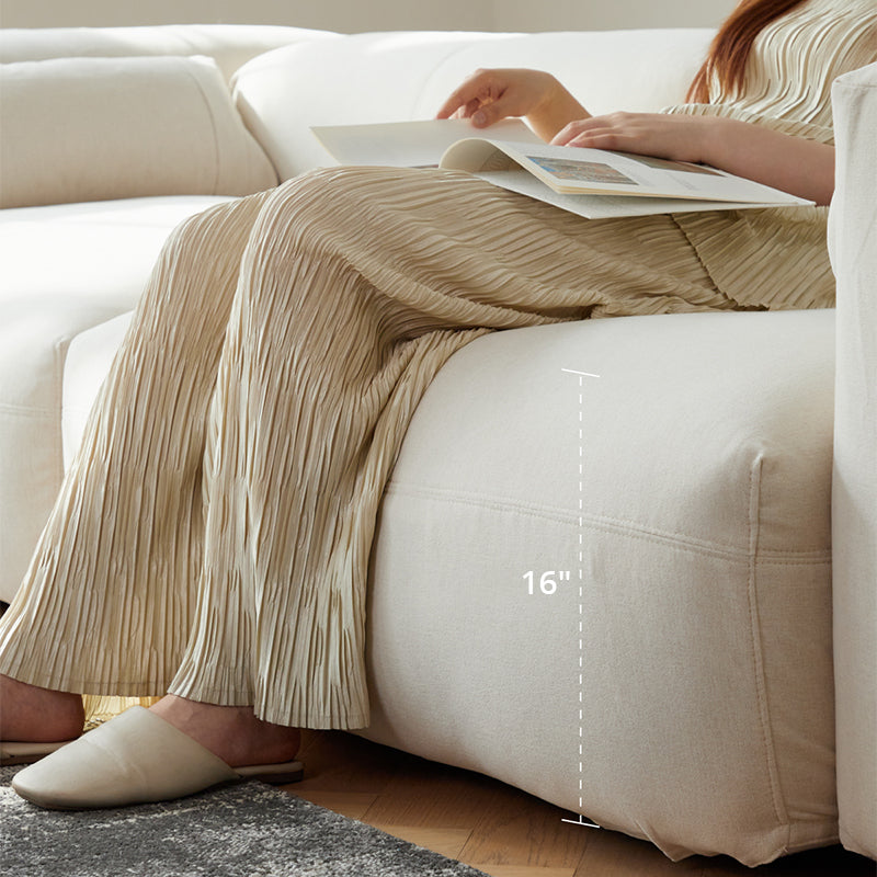 Mobilious -Glaciera Denim Slipcovered White Sofa