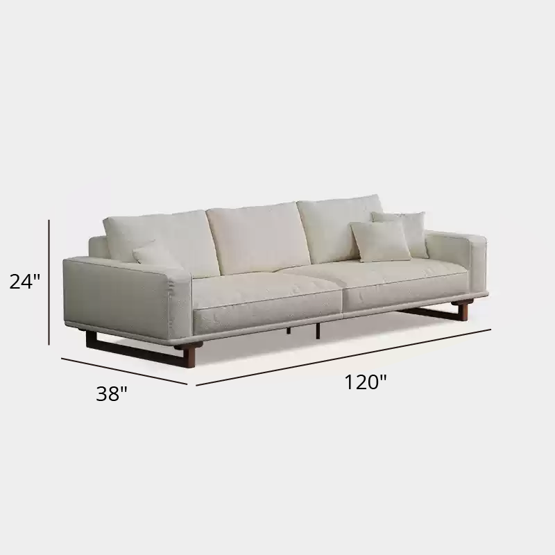 Mobilious-SABIÉRA White Bouclé Fabric Washable Sofa