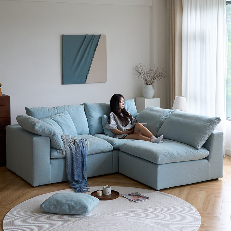 Mobilious-Nuvola Denim Slipcovered Blue Cloud Couch