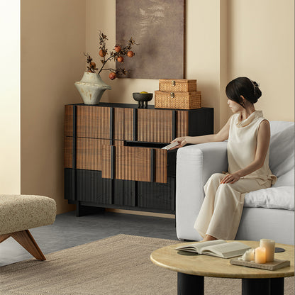 Yusa Solid Wood Black Wabi Dresser