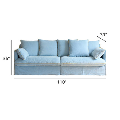 Mobilious-Bluoro Slipcovered Blue Skirted Sofa