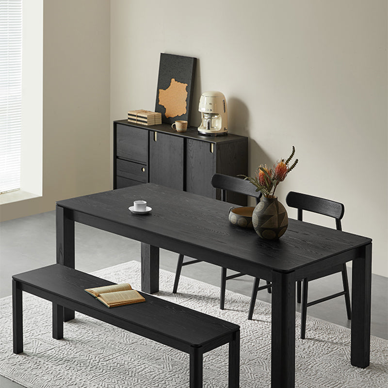 Casvera Solid Wood Black Modern Cabinet