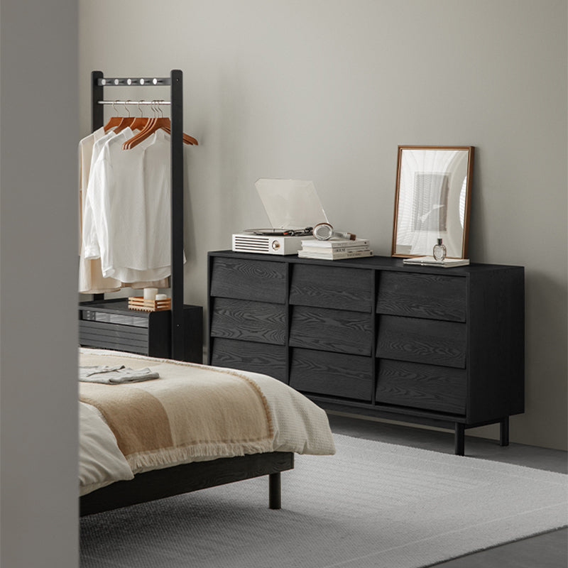 Nero Doma Solid Wood Black Modern Dresser