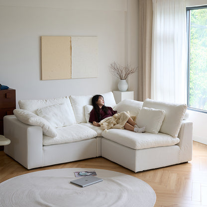 Mobilious-Nuvola Denim Slipcovered White Cloud Couch
