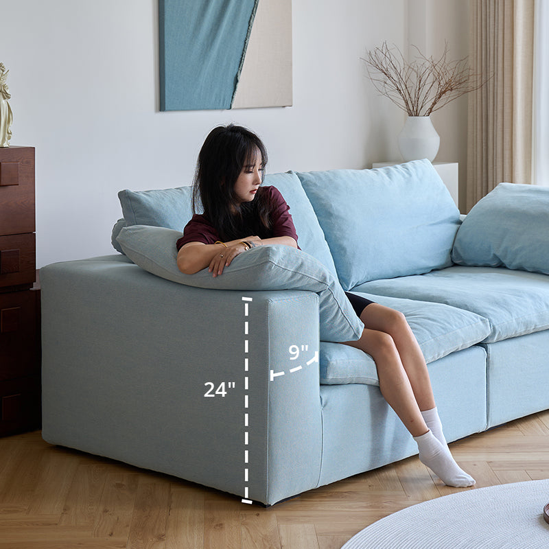 Mobilious-Nuvola Denim Slipcovered Blue Cloud Couch
