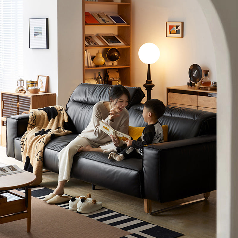 Mobilious - Treccia Top Grain Leather Straight Sofa