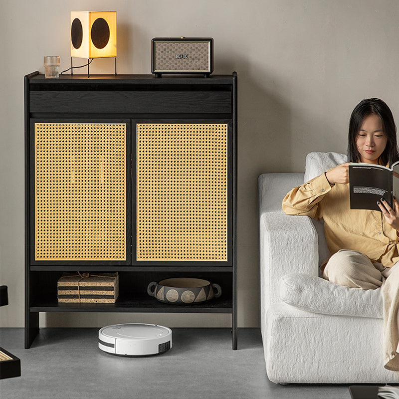 Rattanéa Solid Wood Rattan Shoe Cabinet