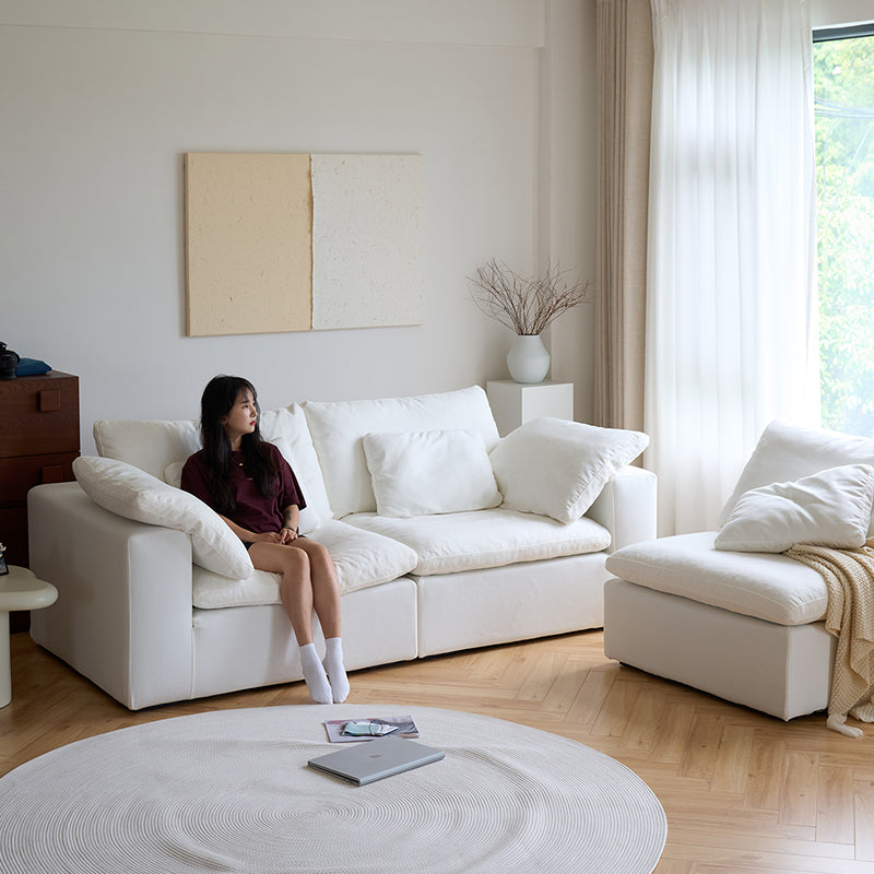 Mobilious-Nuvola Denim Slipcovered White Cloud Couch