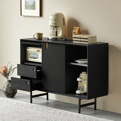 Casvera Solid Wood Black Modern Cabinet