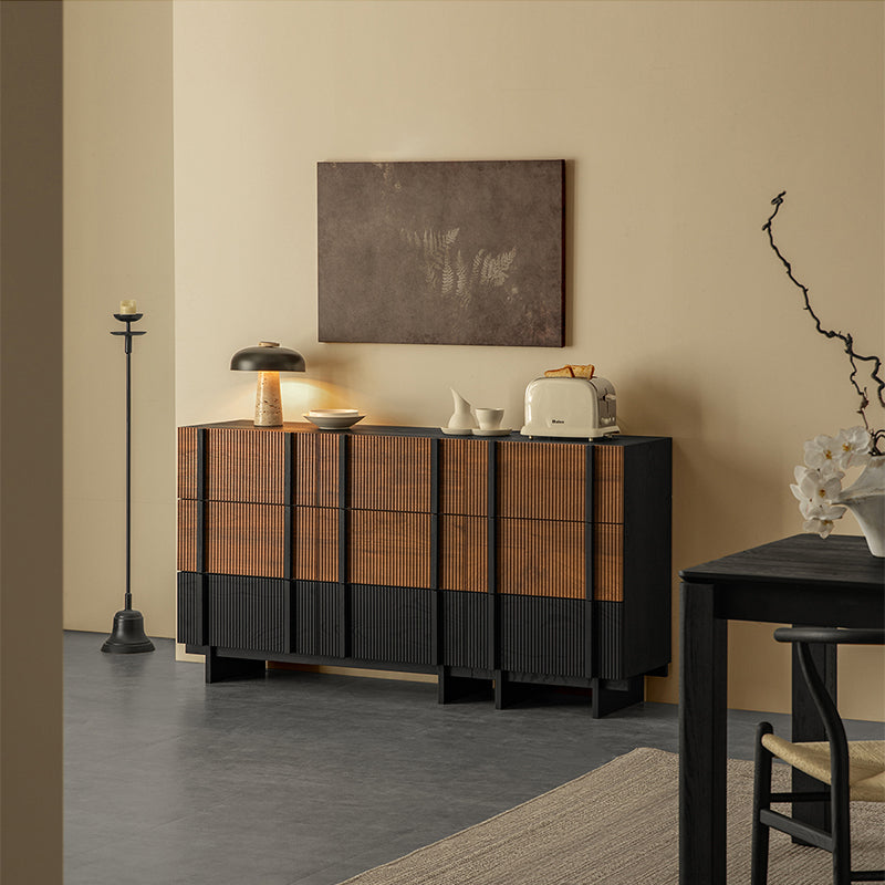 Yusa Solid Wood Black Wabi Dresser