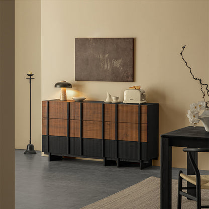 Yusa Solid Wood Black Wabi Dresser