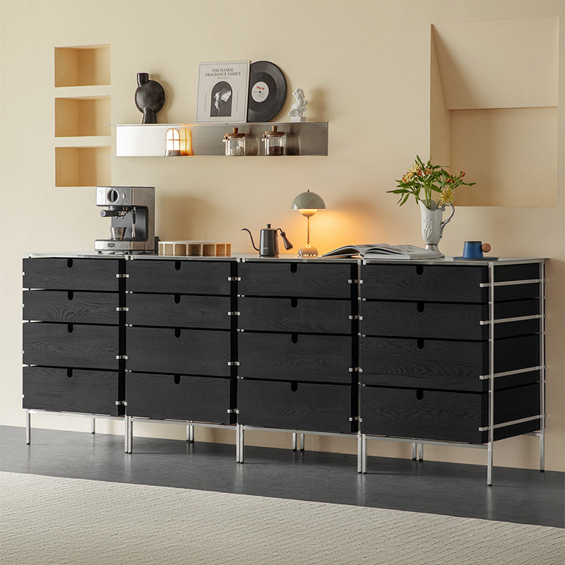 Alveo Solid Wood Black Storage Dresser