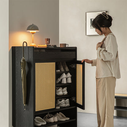 Rattanéa Solid Wood Rattan Shoe Cabinet