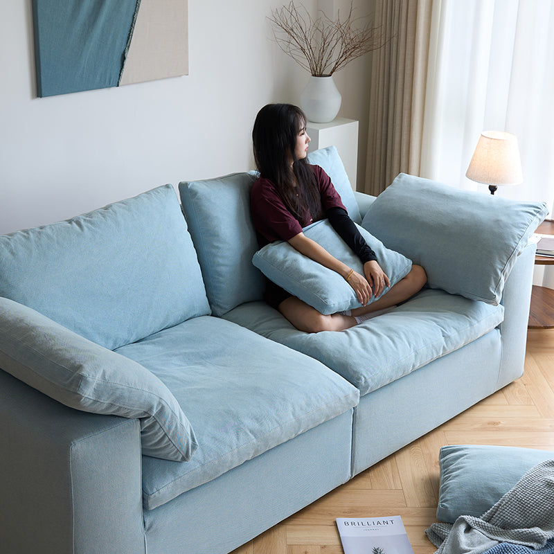 Mobilious-Nuvola Denim Slipcovered Blue Cloud Couch